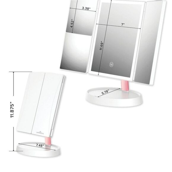 Impressions Infinity Trifold LED Makeup Mirror w/Magnification - Picture 6 of 12